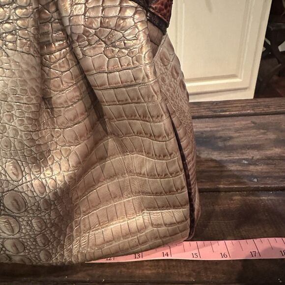 Brahmin Elisa Satchel Shoulder Bag Handbag Large Leather Removable Strap - Picture 7 of 9